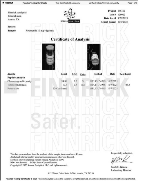 GLP3 - R 10MG - Queen Creek Peptide Co
